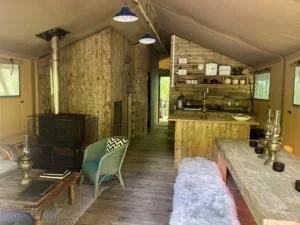 safari tent interior